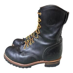 Georgia Boots Steel Toe Logger Boot Plain Toe Men size 8.5 Wide